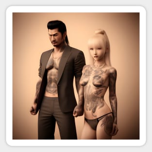 Couple Tattoo design Sticker